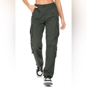 Women’s Cargo Pants Army Combat Work Pants with 8 Pockets size 10 grey green